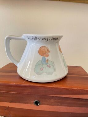 Precious Moments “I’m following Jesus” Ceramic Coffee Travel Mug 1986 Enesco
